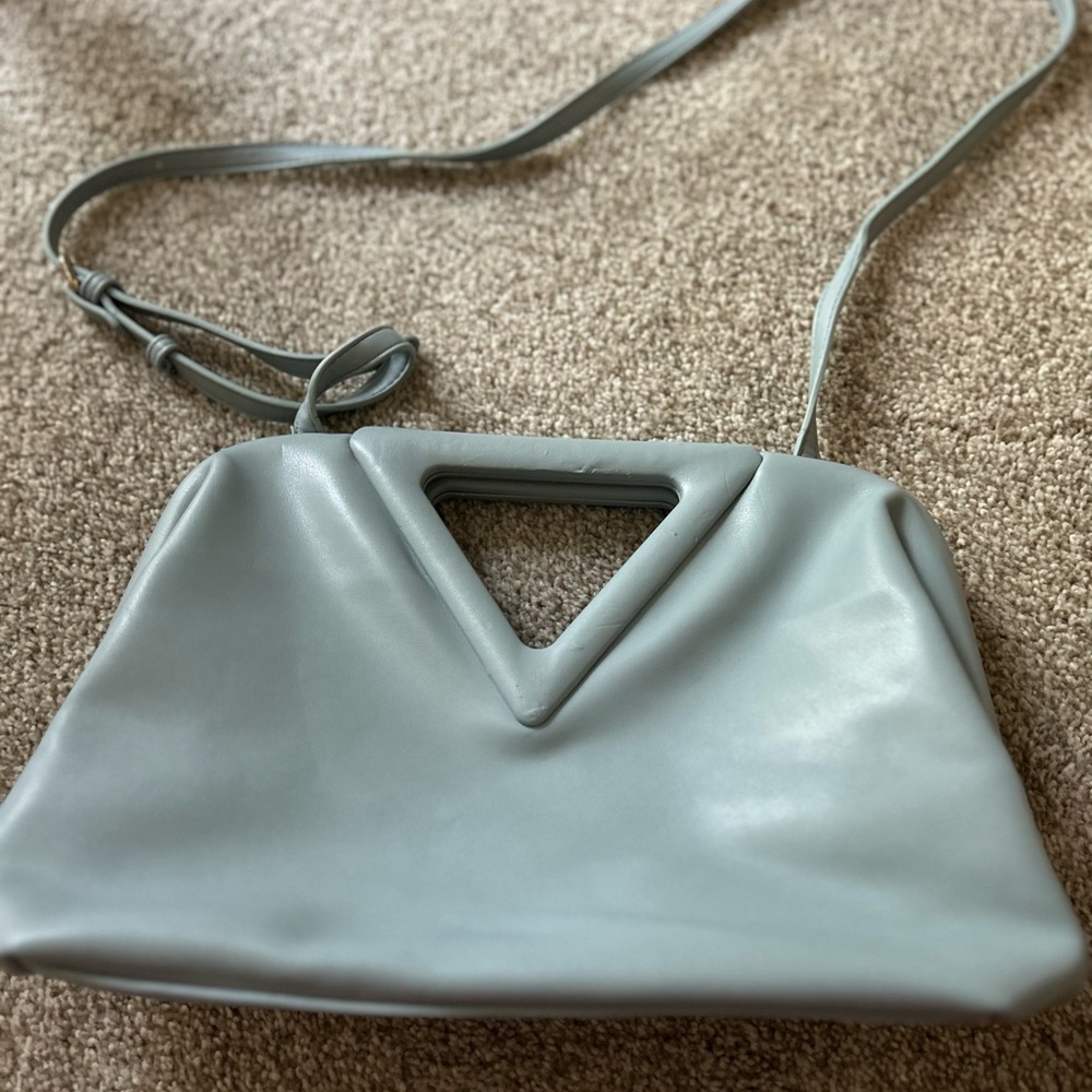 Moda Luxe Gray Shoulder Bag with Silver-Toned Hardware